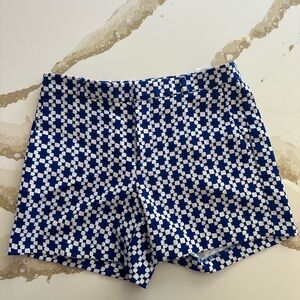 Banana Republic Blue and White Patterned Women's Trouser Shorts